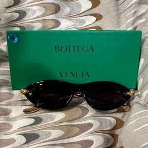 Bottega Veneta Black Sunglasses with Gold Details